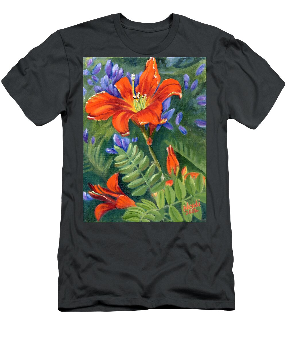 Day Lily T-Shirt featuring the painting Daylilies by Renate Wesley