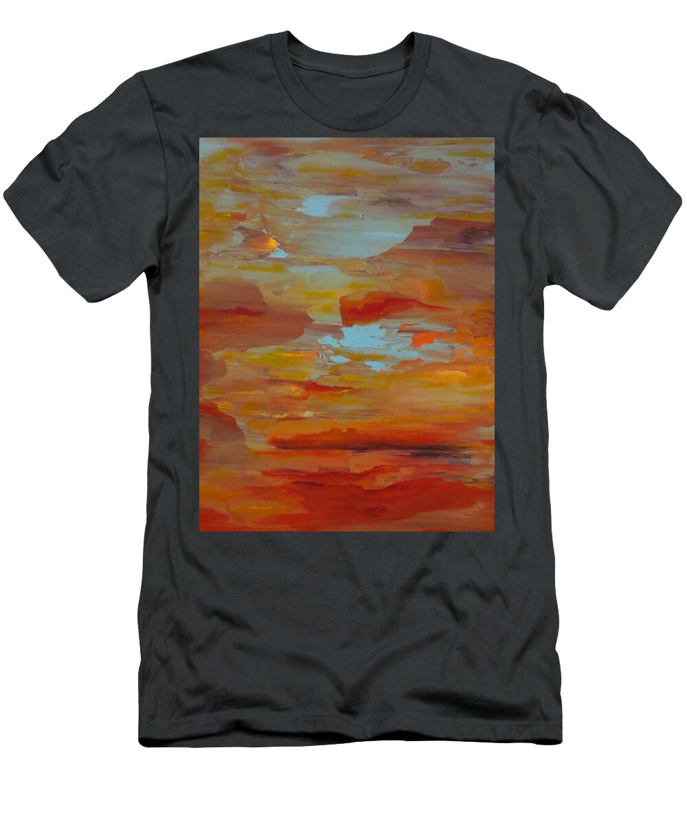 Abstract T-Shirt featuring the painting Days End by Soraya Silvestri