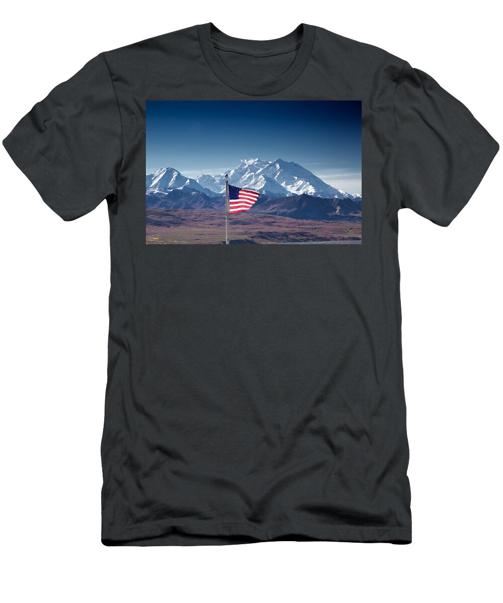 Alaska T-Shirt featuring the photograph Denali Salute by Ed Boudreau