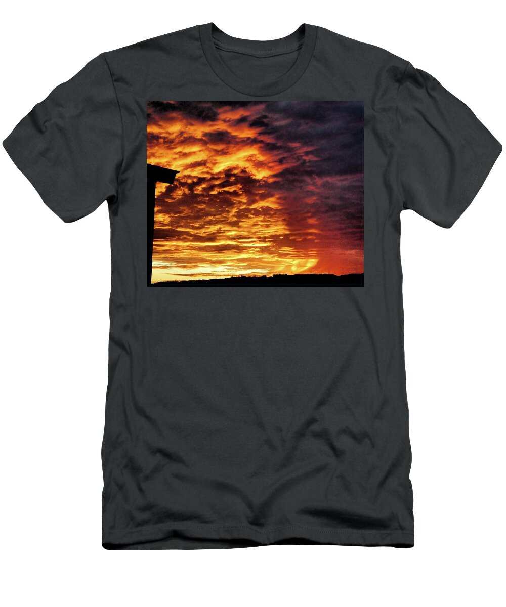 December T-Shirt featuring the painting December Austin Sunset by Layne William LoMaglio