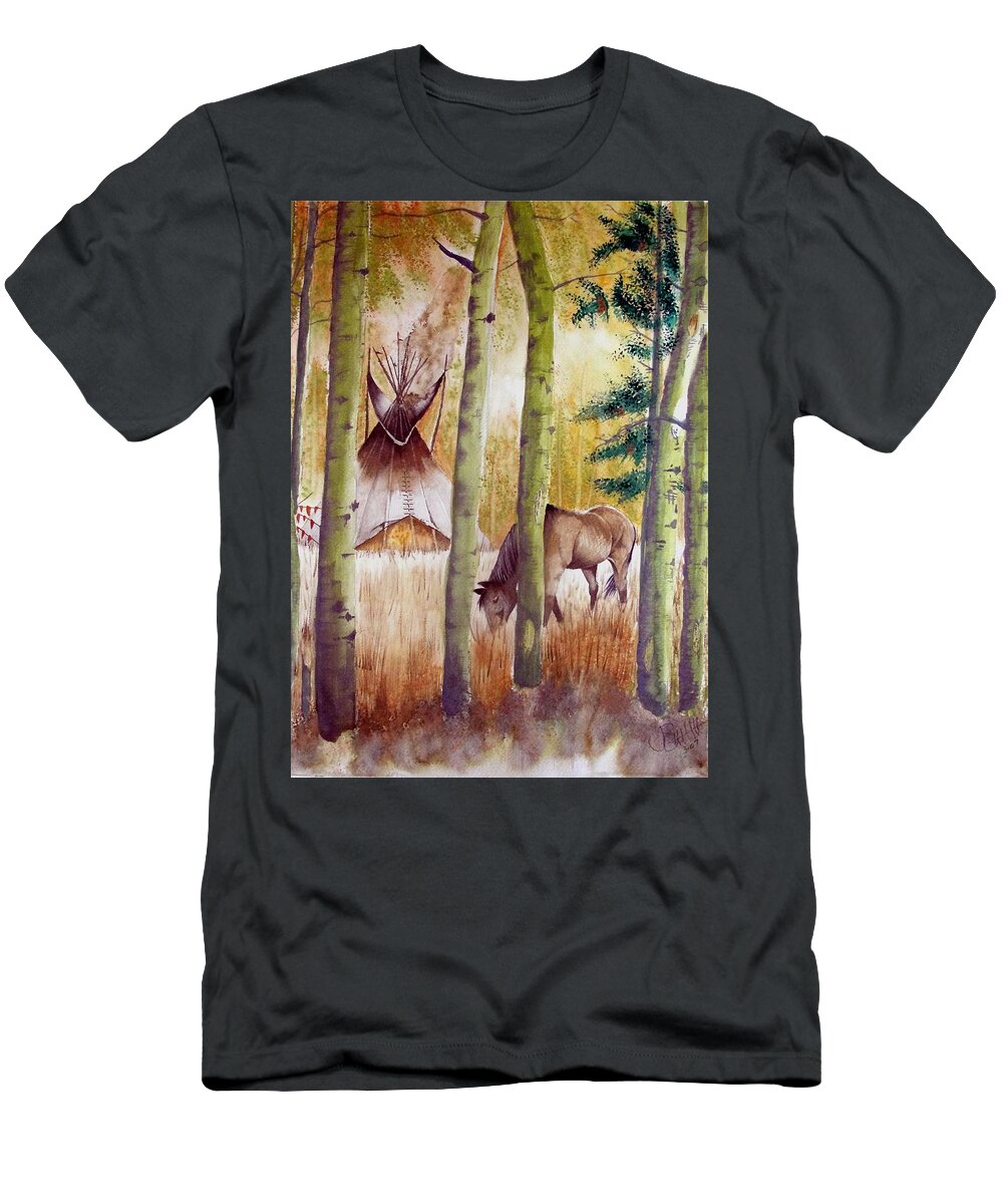 American T-Shirt featuring the painting Deep Woods Camp by Jimmy Smith