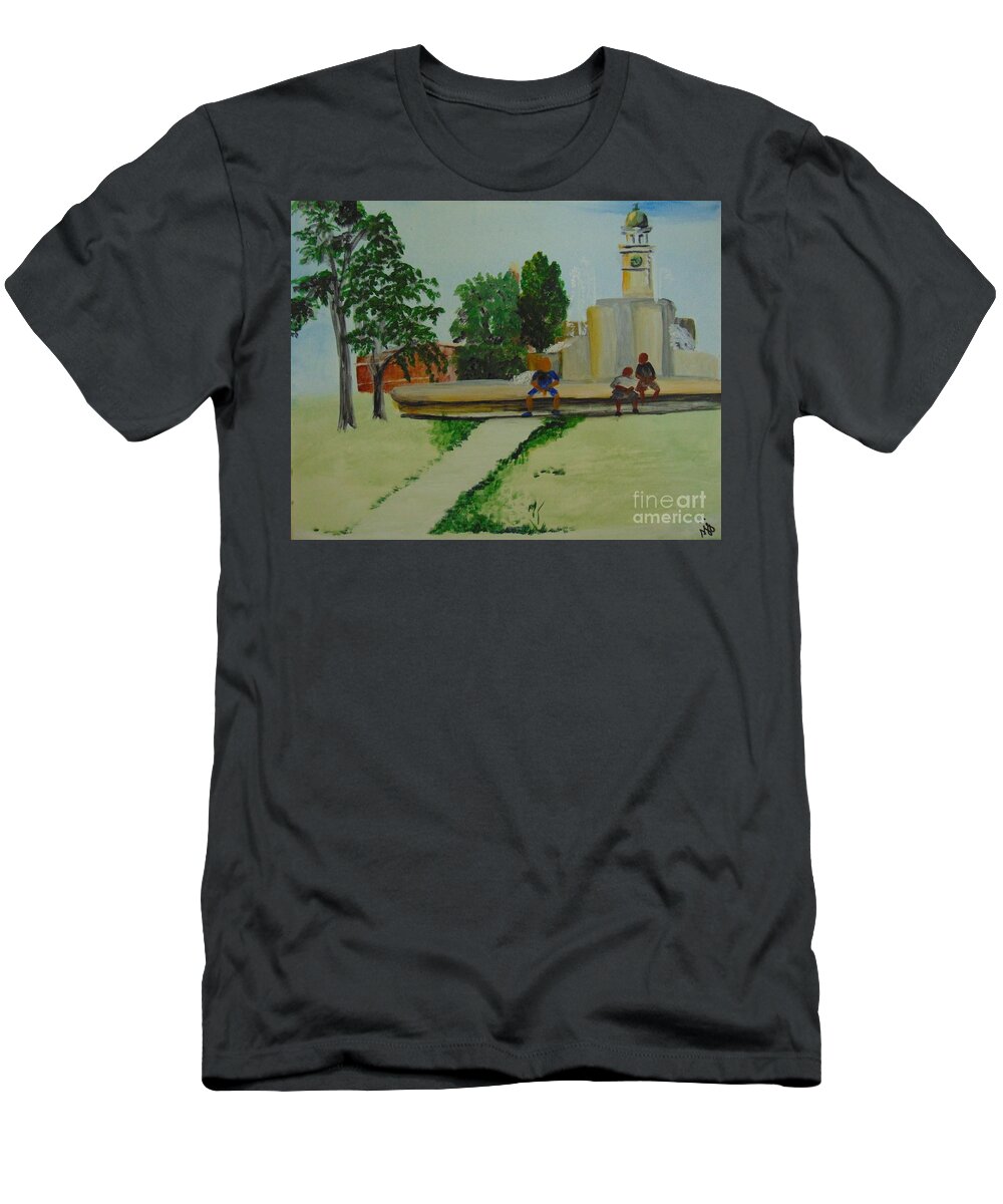 Park T-Shirt featuring the painting Denver City Park by Saundra Johnson