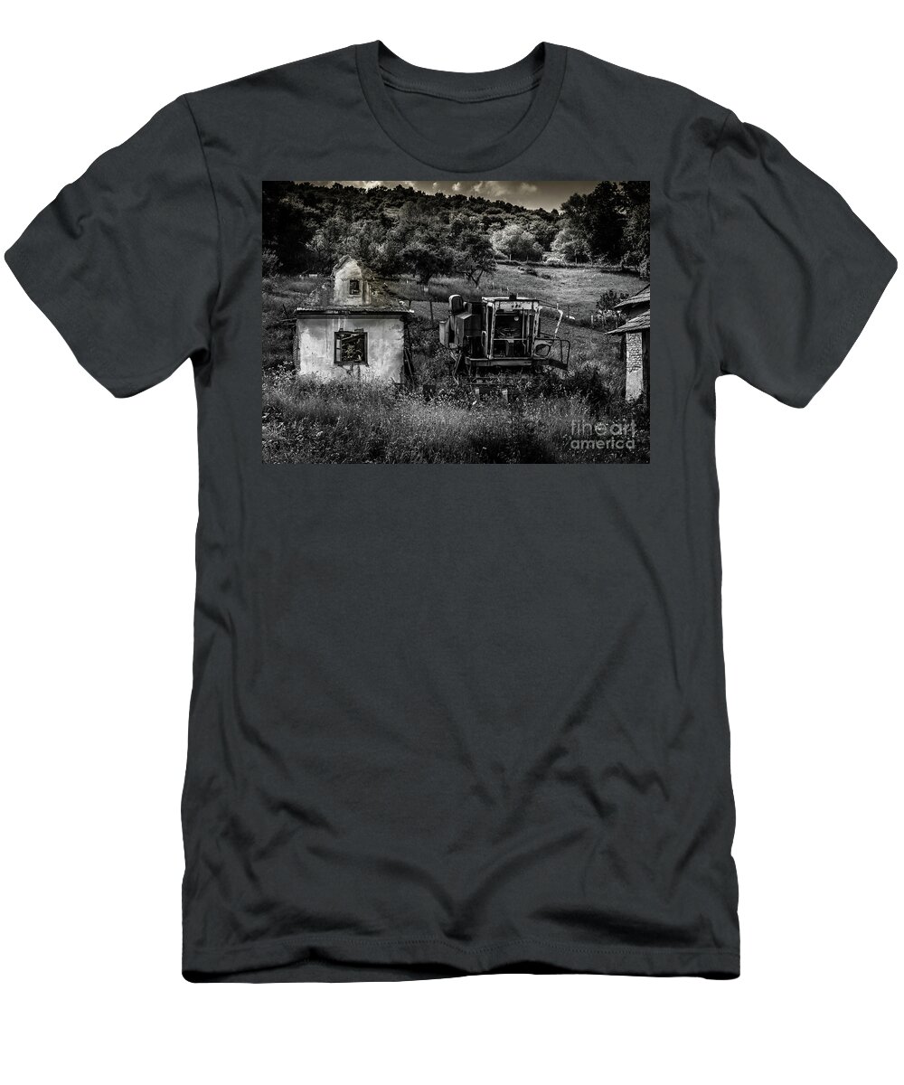 Derelict T-Shirt featuring the photograph Derelict Farm, Transylvania by Perry Rodriguez
