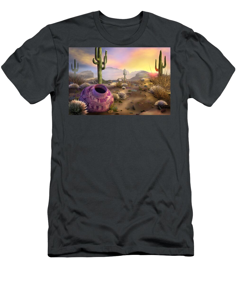 Southwestern T-Shirt featuring the digital art Desert Dreaming by Mary Almond