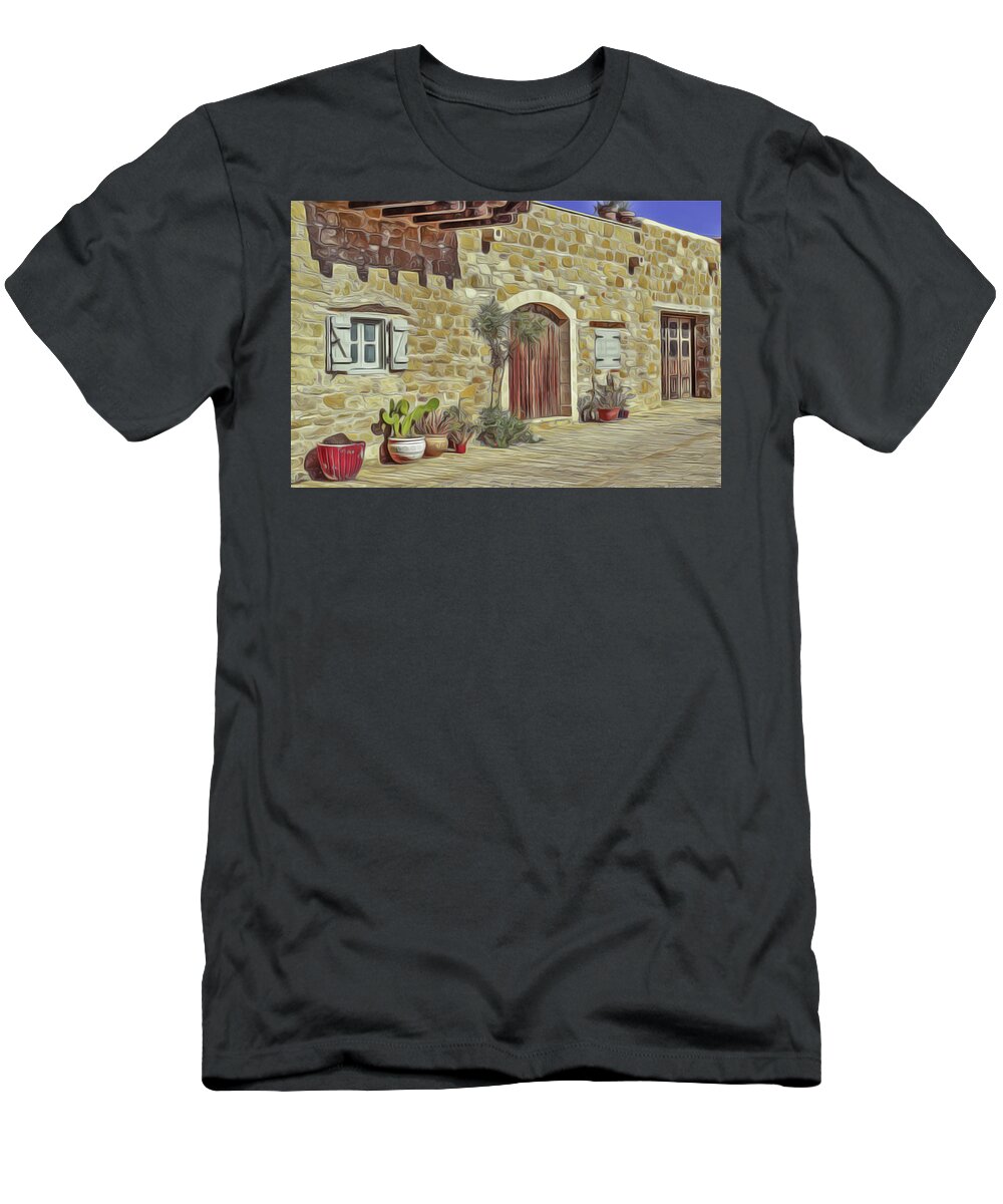 Desert House T-Shirt featuring the painting Desert House by Harry Warrick