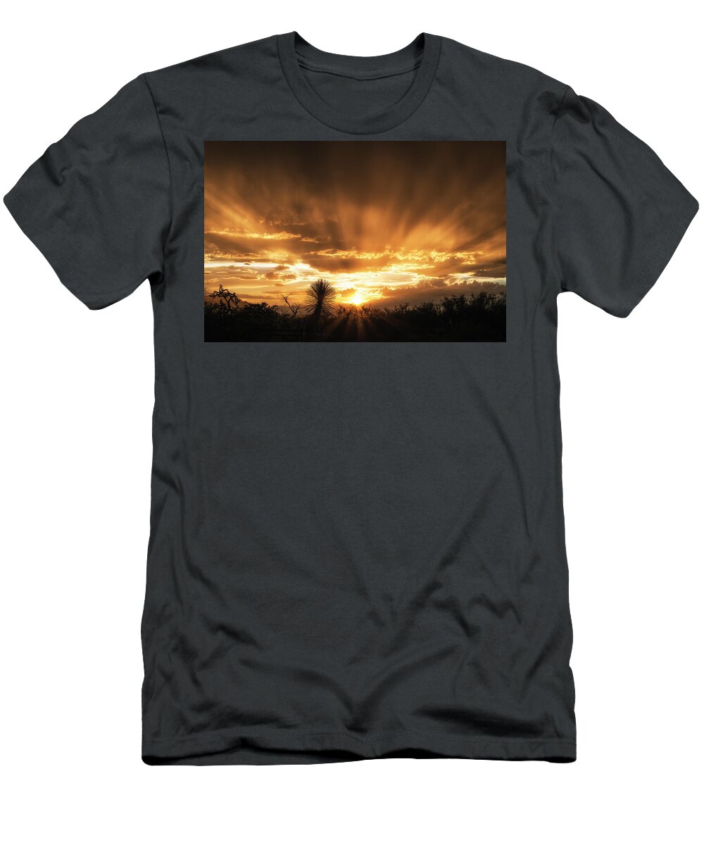 Arizona T-Shirt featuring the photograph Desert Sunburst by Michael Newberry