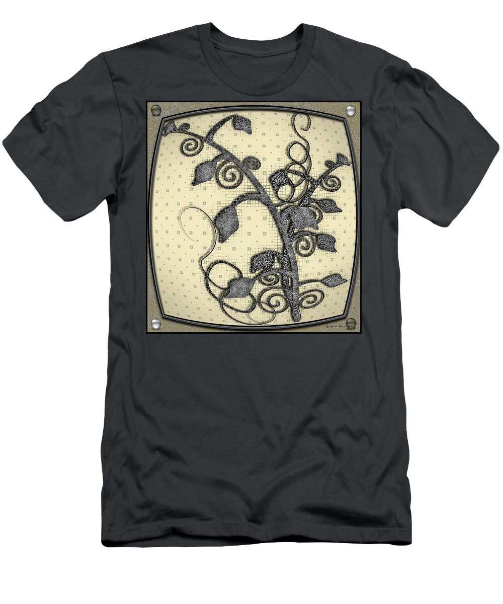 Lines T-Shirt featuring the digital art Design by Susan Kinney