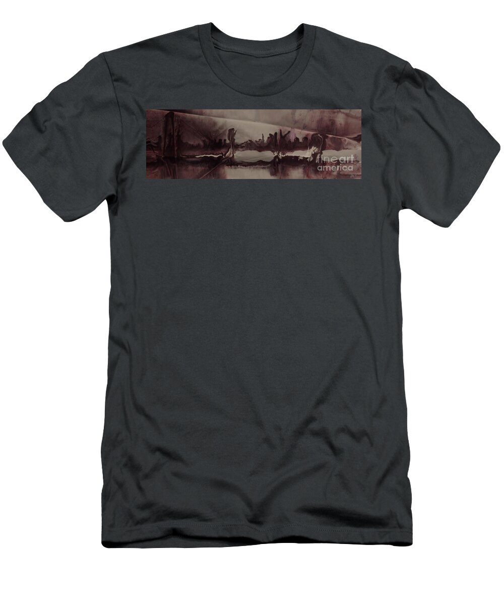 Silhouette T-Shirt featuring the painting Desolation by Lori Kingston