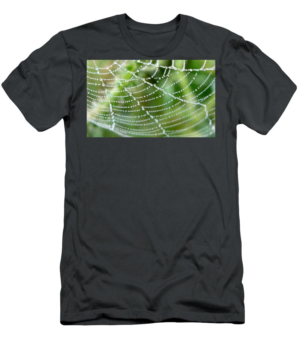 Web T-Shirt featuring the photograph Dewdrops by Susan Baker