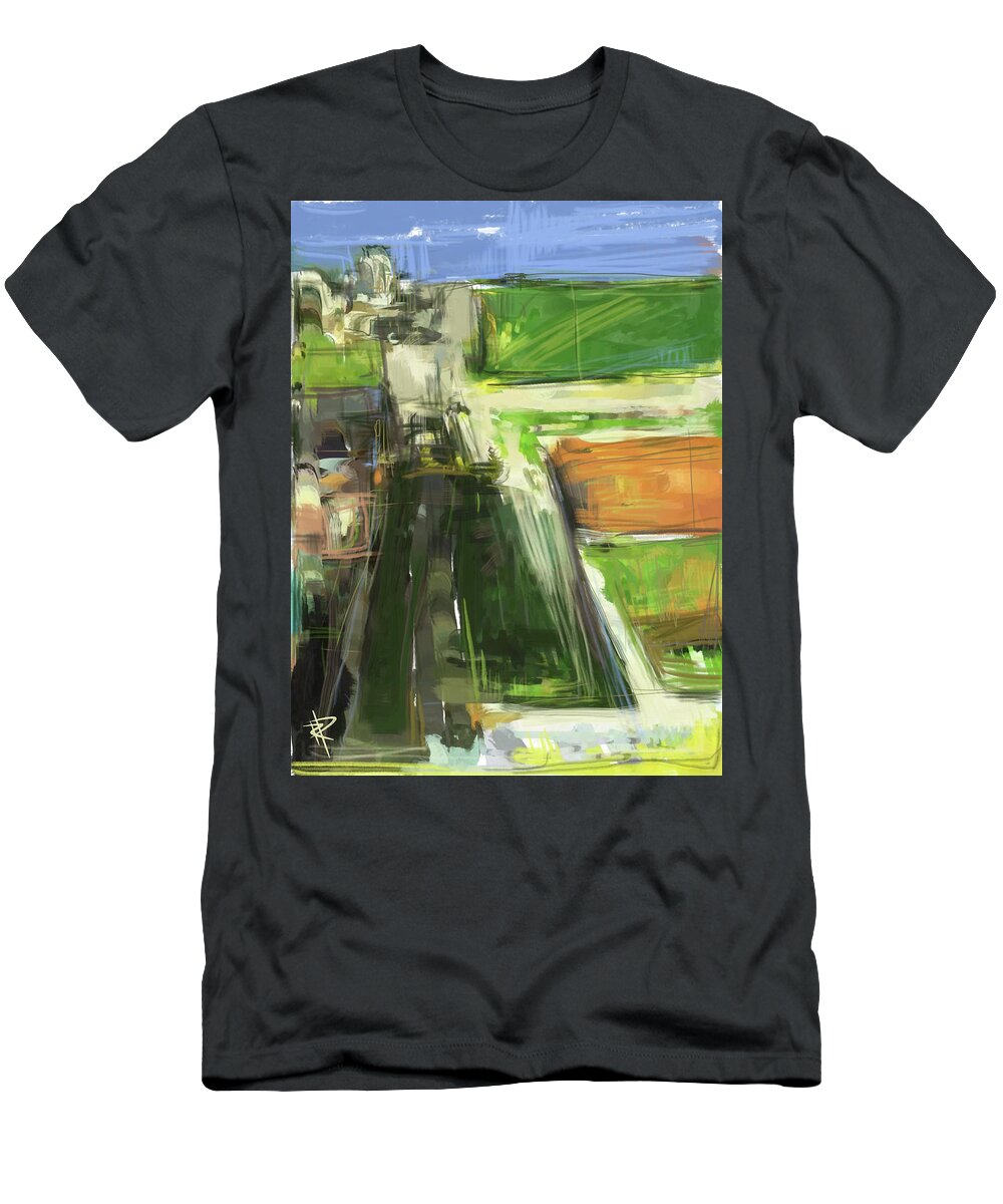 Diebenkorn T-Shirt featuring the mixed media Diebenkorn Homage by Russell Pierce