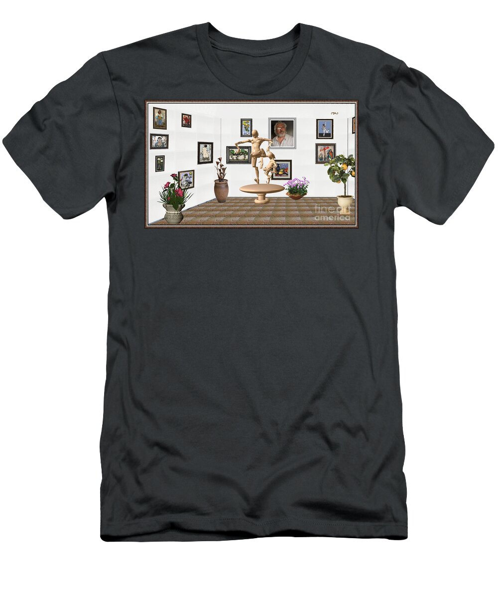 Modern Painting T-Shirt featuring the mixed media digital exhibition _ Statue of Mother and child zombies by Pemaro