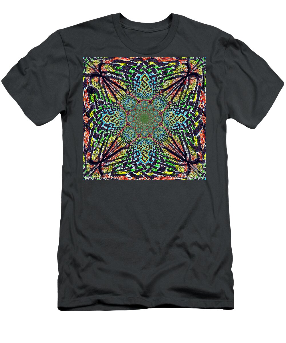 Celtic Cross T-Shirt featuring the painting Dimensional Celtic Cross by Hidden Mountain