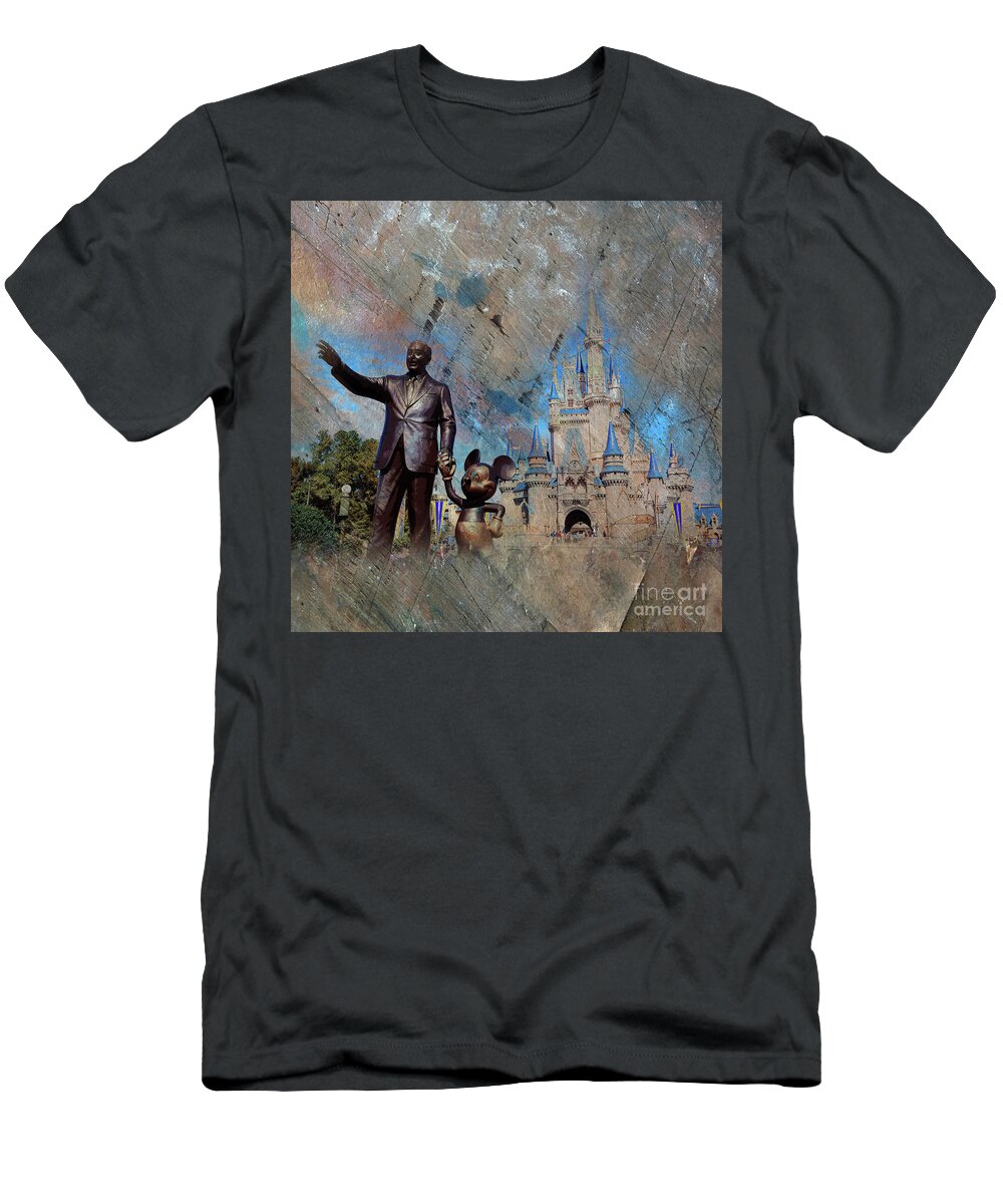 Disney T-Shirt featuring the painting Disney World by Gull G