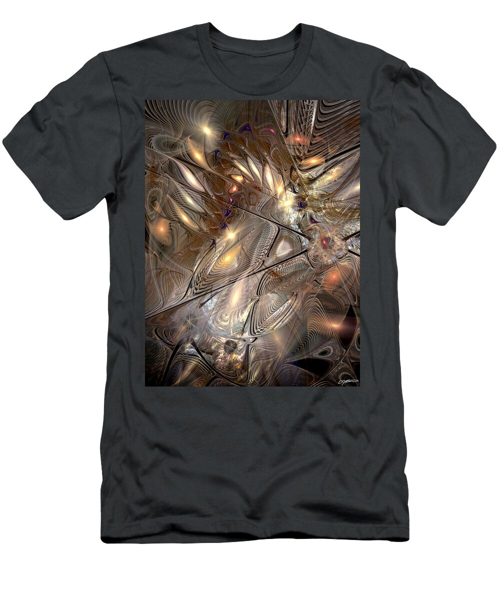 Abstract T-Shirt featuring the digital art Disorderly Relativistic Interpretations by Casey Kotas