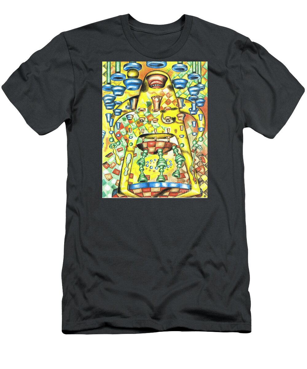 Chess T-Shirt featuring the drawing Dissecting the Opponent by Justin Jenkins