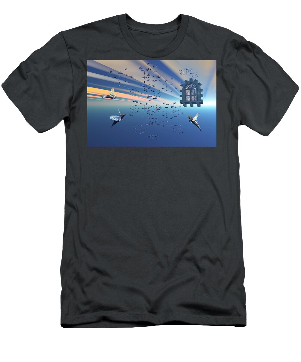 Bryce T-Shirt featuring the digital art Dolphin heaven2 by Claude McCoy