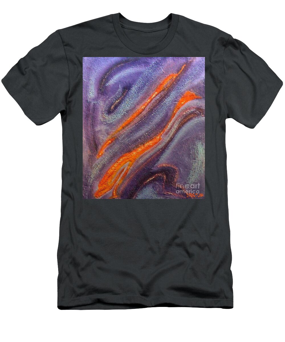 Mixed Media T-Shirt featuring the mixed media Dolphins by Dragica Micki Fortuna