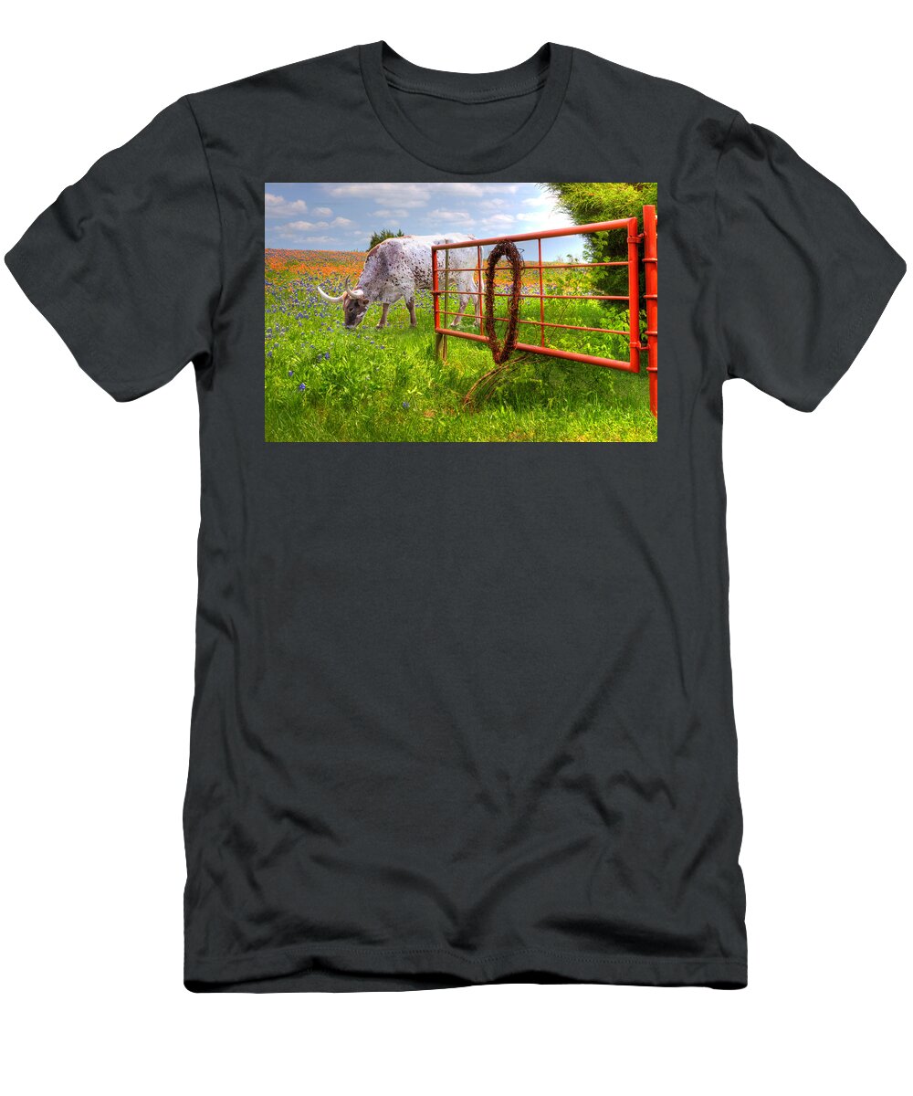 Animals T-Shirt featuring the photograph Dont Fence Him In by David and Carol Kelly