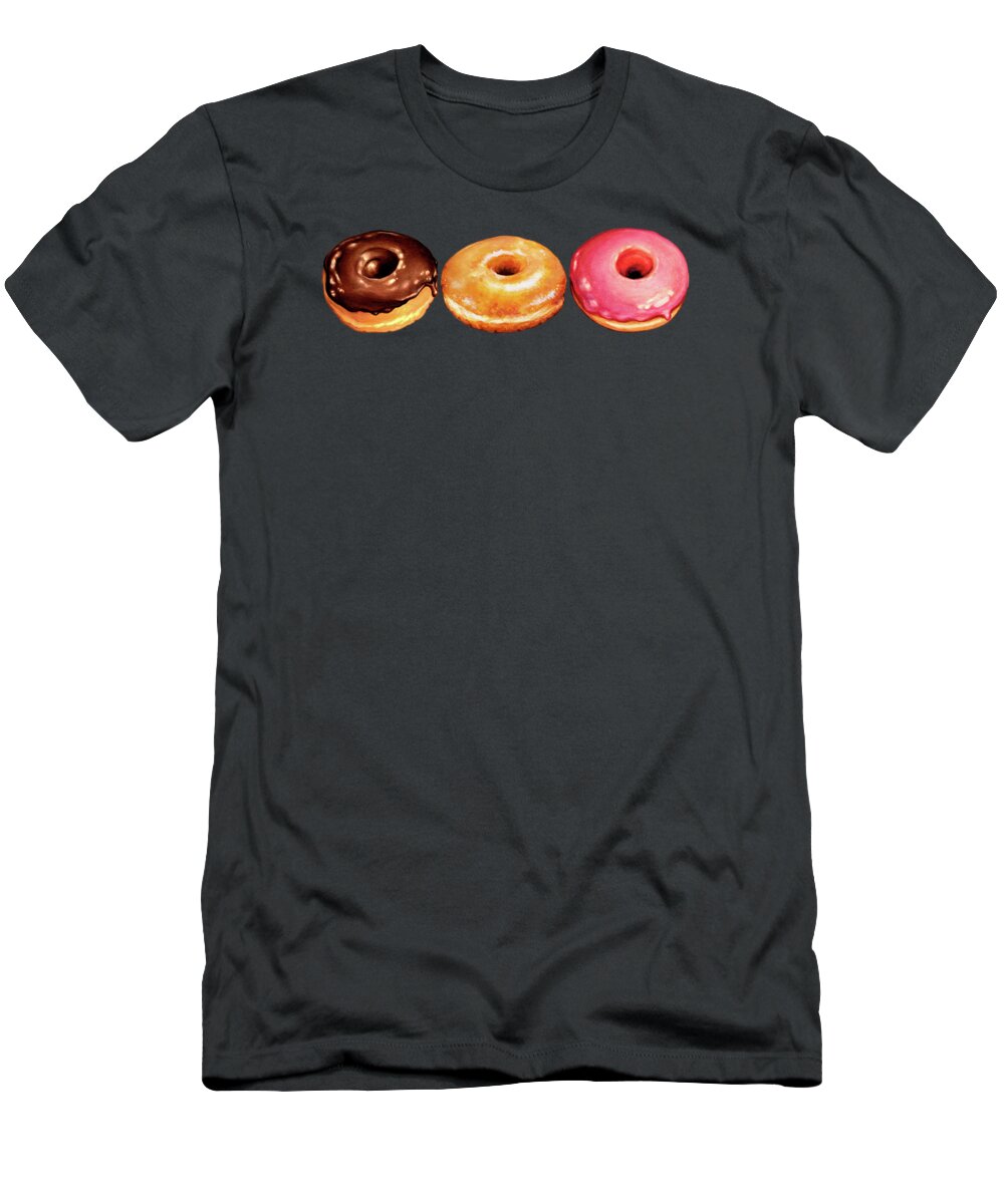 Food T-Shirt featuring the painting Donut Pattern by Kelly Gilleran