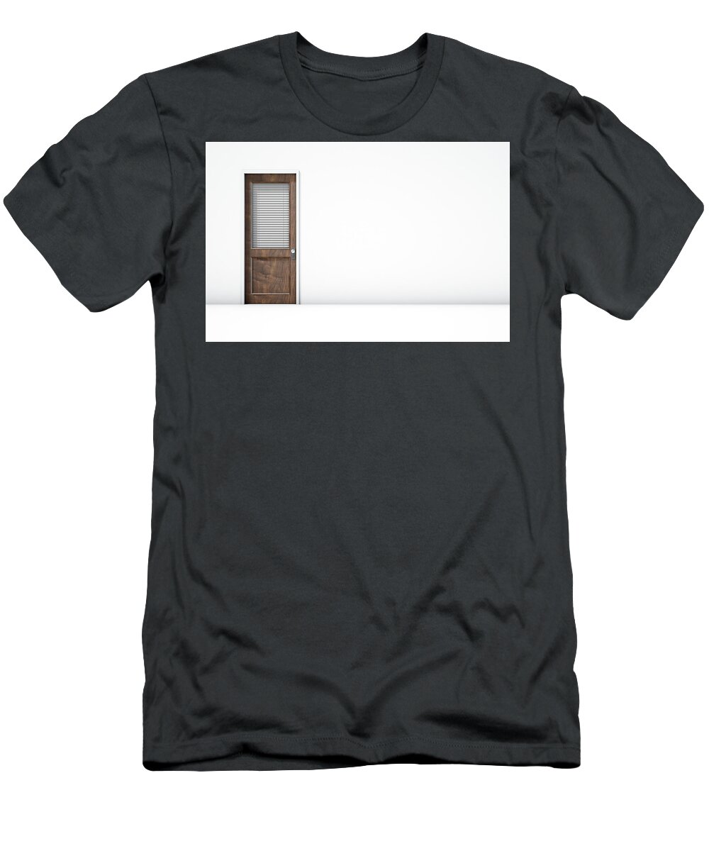 Room T-Shirt featuring the digital art Door In White Room by Allan Swart