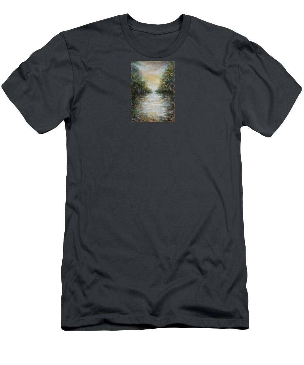 Landscape T-Shirt featuring the painting Down da Bayou by Francelle Theriot