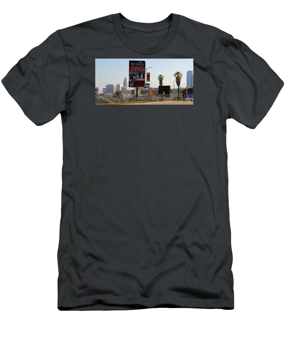 Los Angeles T-Shirt featuring the photograph @Downtown Los Angeles by Jim McCullaugh