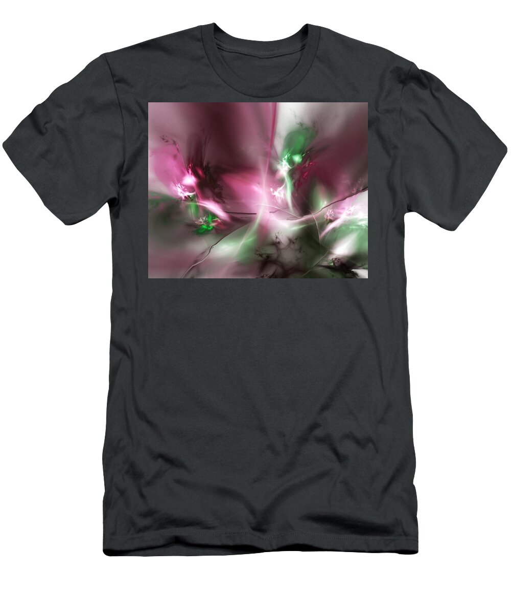 Fractal T-Shirt featuring the digital art Dreaming in Red and Green by David Lane