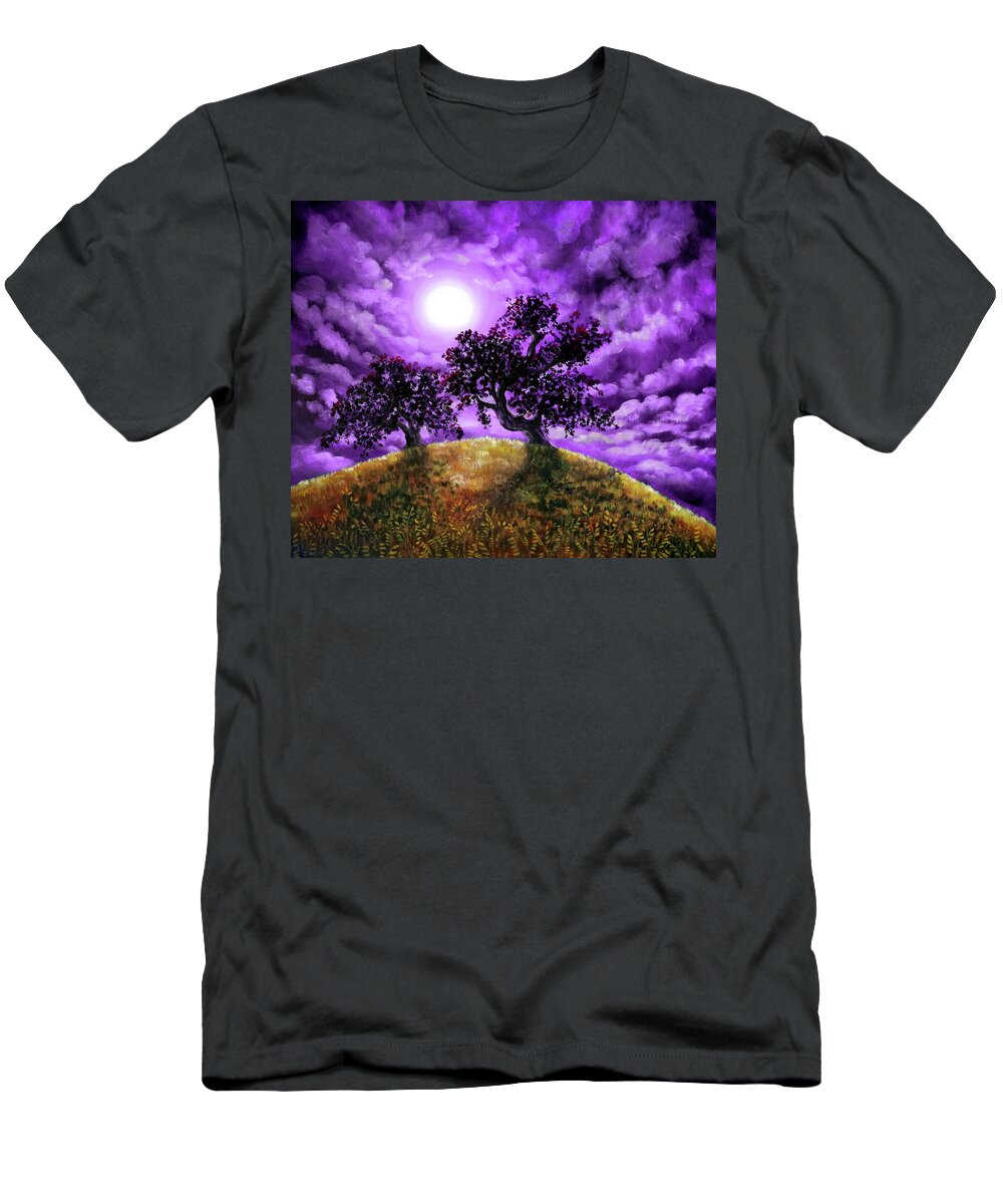 Landscape T-Shirt featuring the painting Dreaming of Oak Trees by Laura Iverson