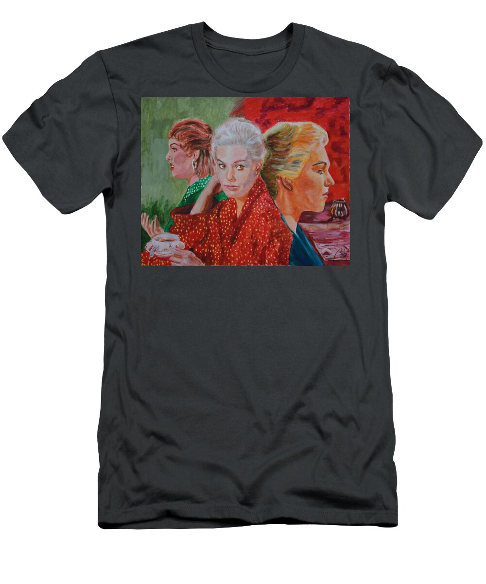 Past T-Shirt featuring the painting Duality I by Bachmors Artist
