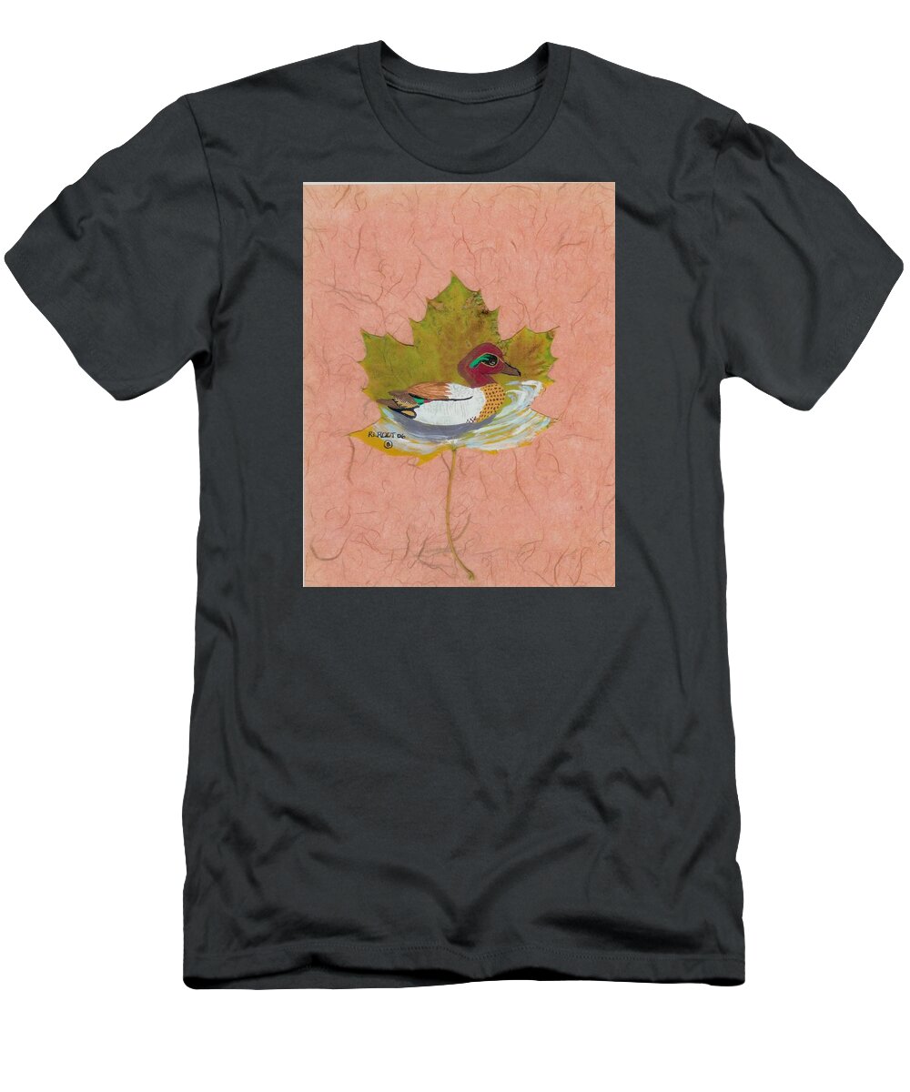 Wildlife T-Shirt featuring the painting Duck on pond by Ralph Root