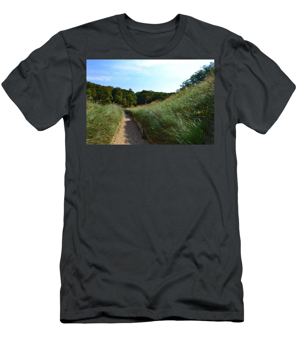 Path T-Shirt featuring the photograph Dune Path at Laketown by Michelle Calkins