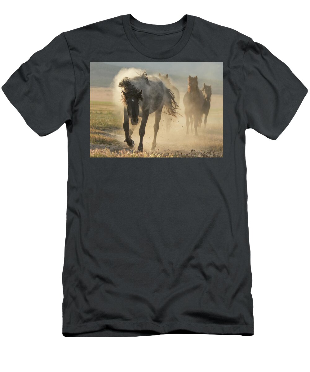 Horse T-Shirt featuring the photograph Dusty Sunrise by Kent Keller
