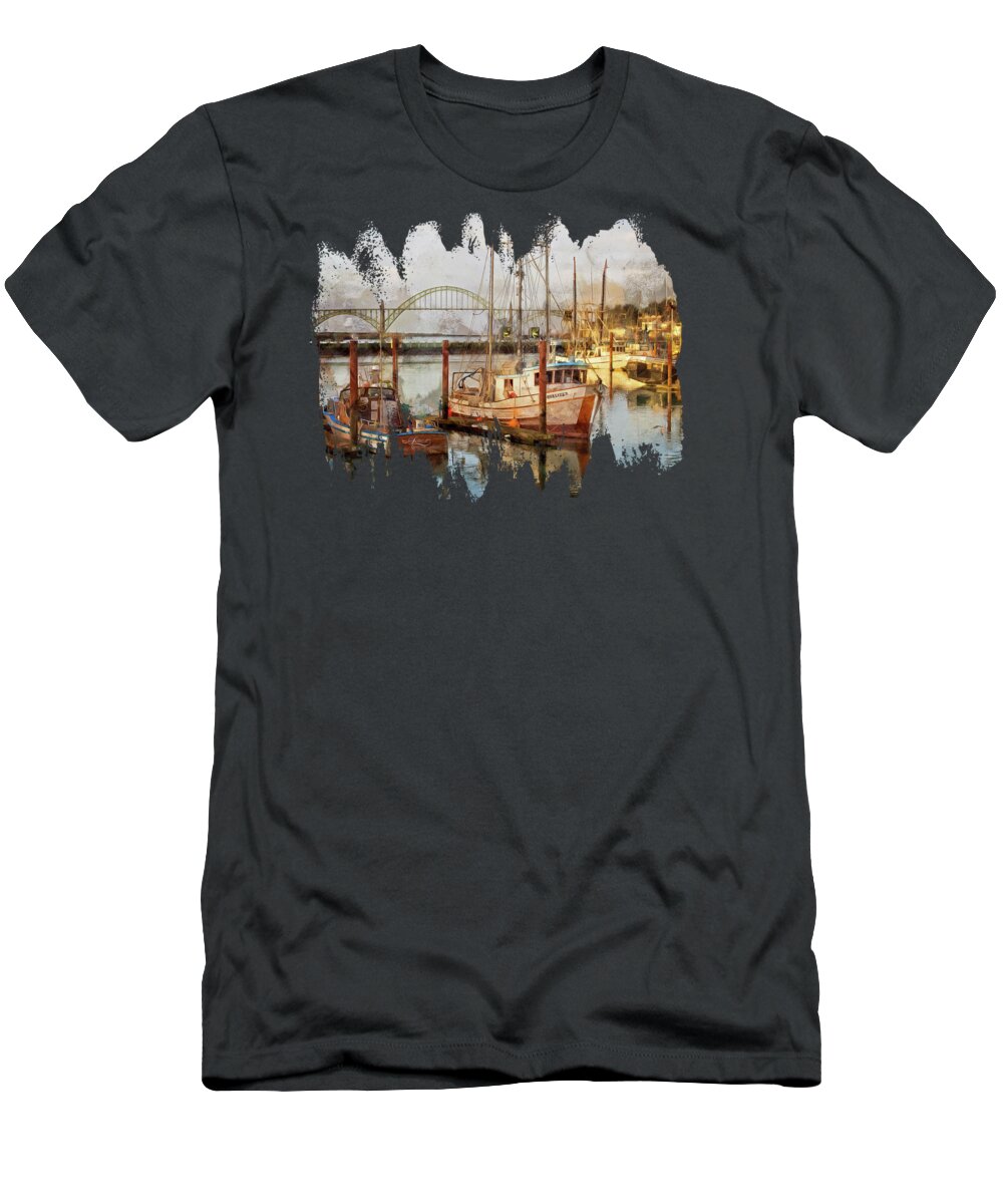 Nautical Art T-Shirt featuring the photograph Early Light On Yaquina Bay by Thom Zehrfeld