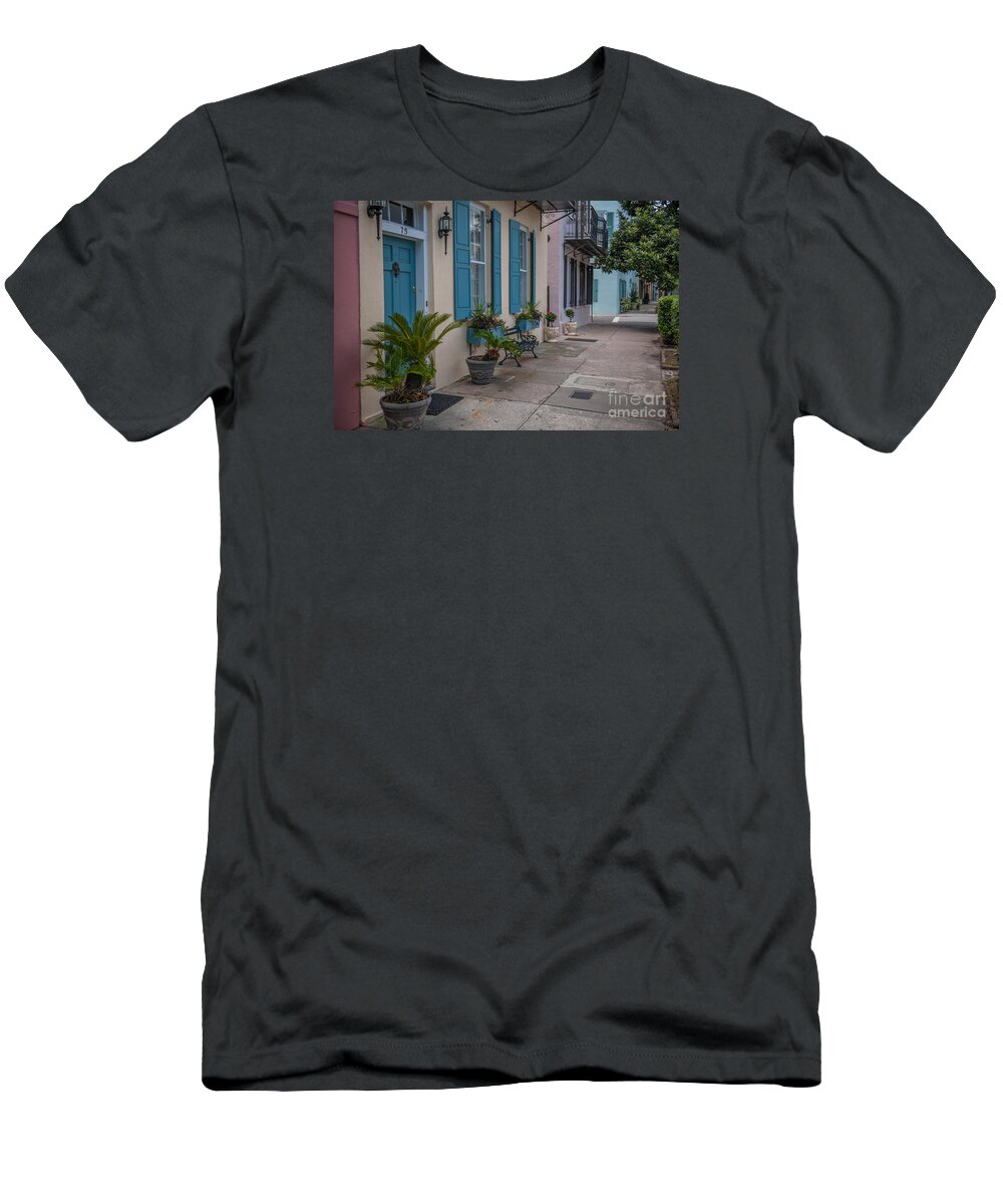 East Bay Rainbow Row T-Shirt featuring the photograph East Bay Rainbow Row by Dale Powell