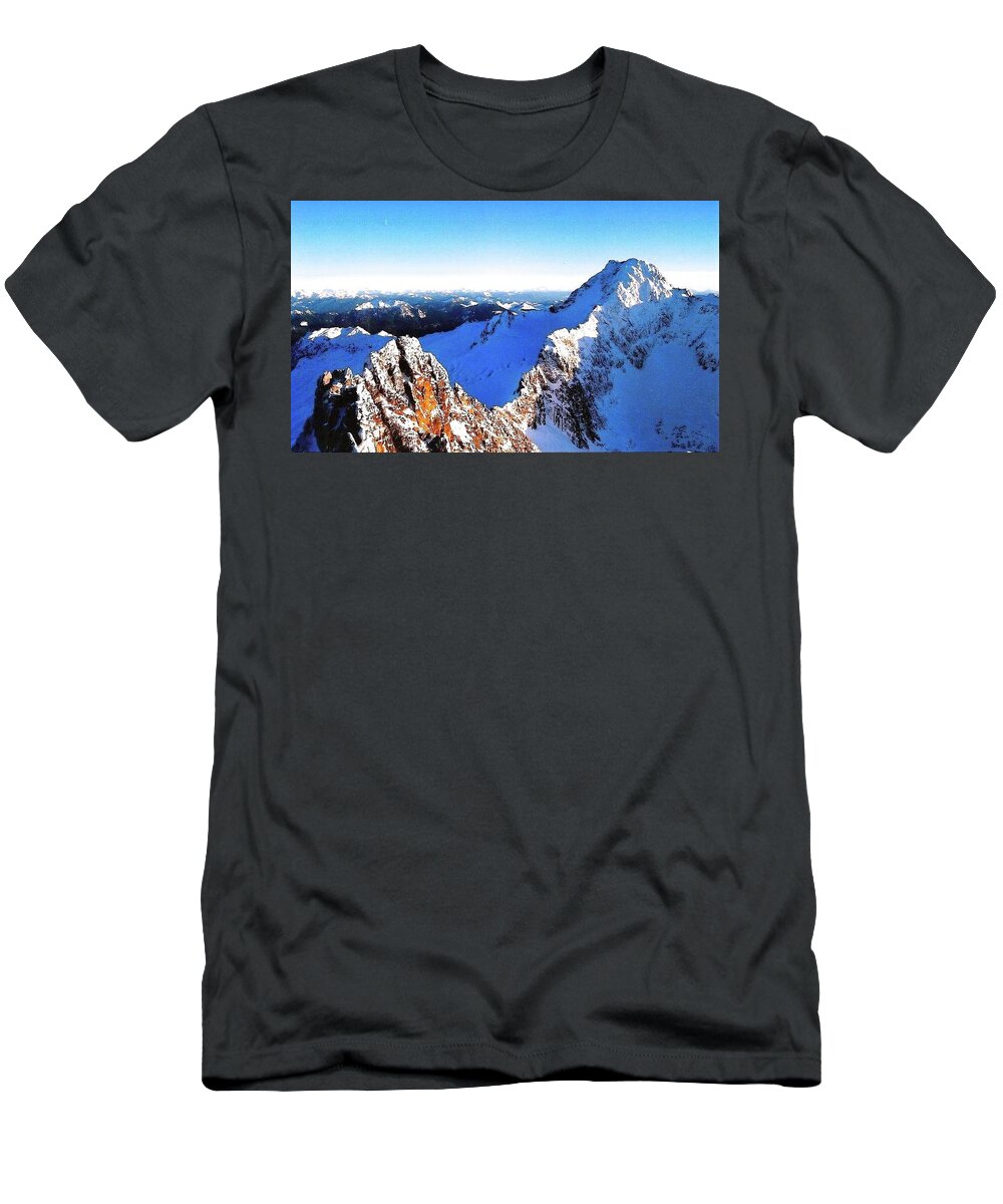  T-Shirt featuring the photograph East Ridge of South Twin Sister Washington 2005 by Leizel Grant