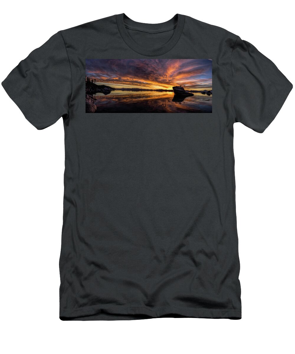 Lake T-Shirt featuring the photograph East Shore sunset panorama by Martin Gollery