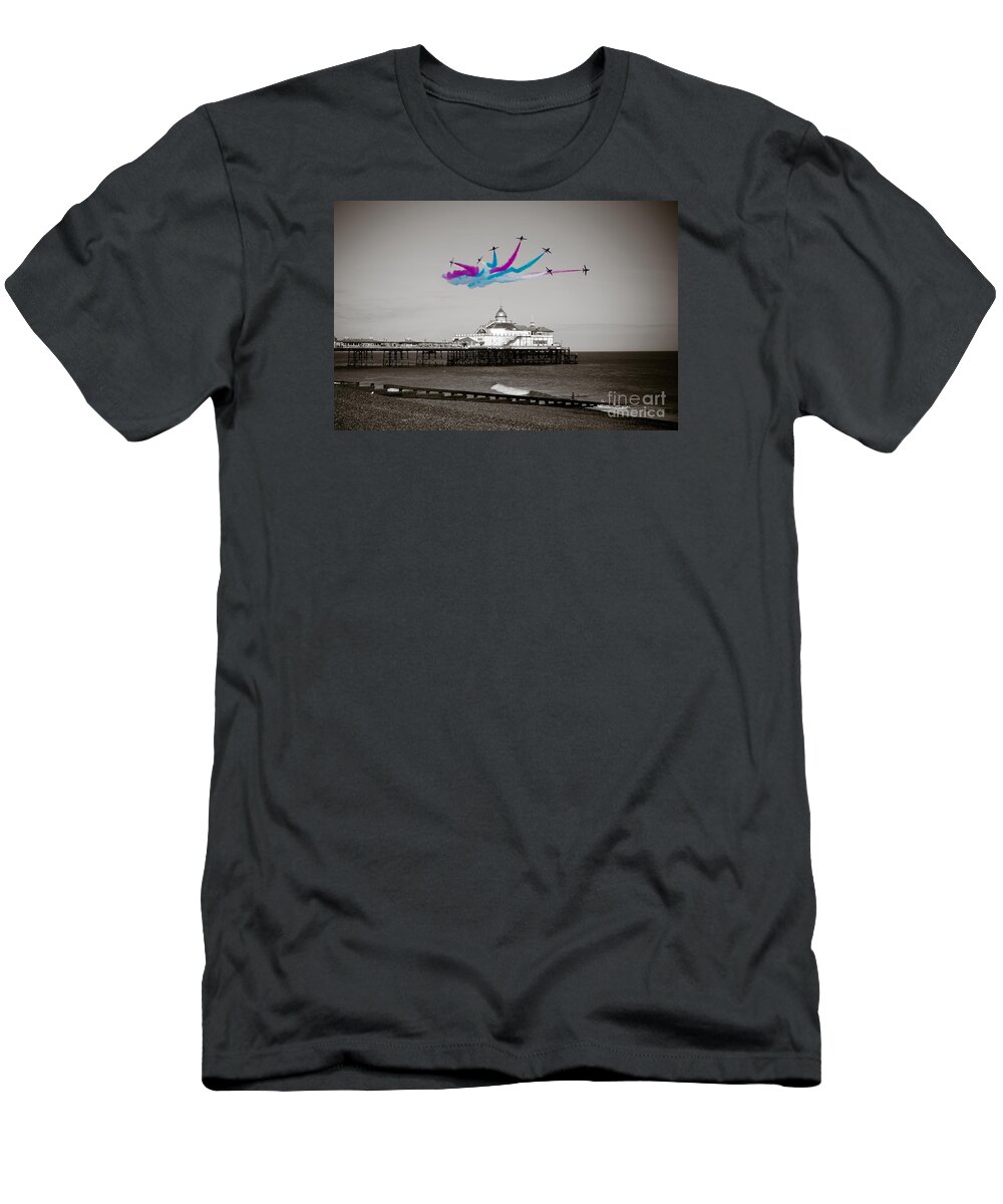 The Red Arrows T-Shirt featuring the digital art Eastbourne Break by Airpower Art
