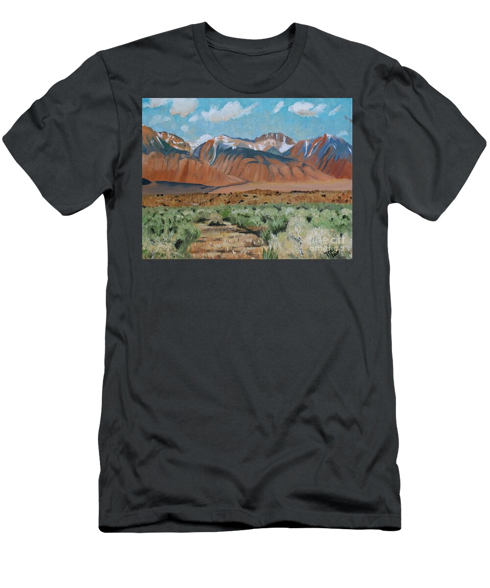 Sierra T-Shirt featuring the painting Eastern Sierras by Jackie MacNair