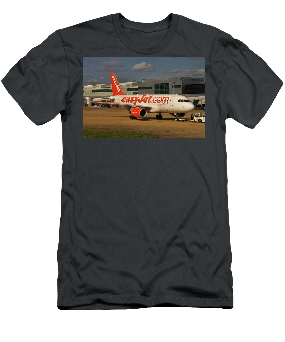 Easyjet T-Shirt featuring the photograph Easyjet Airbus A319-111 by Tim Beach