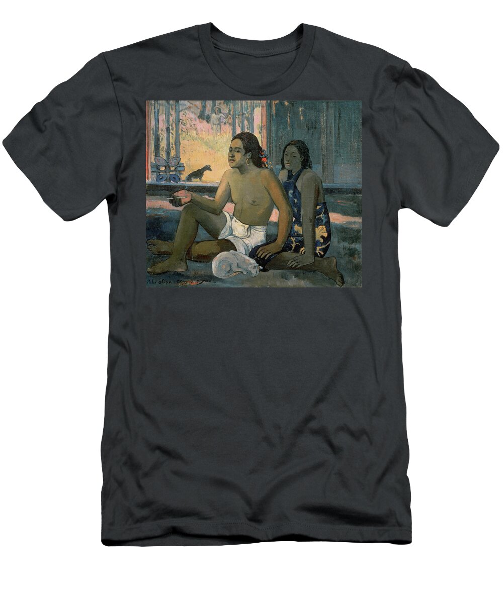 Eiaha Ohipa Or Tahitians In A Room T-Shirt featuring the painting Eiaha Ohipa or Tahitians in a Room by Paul Gauguin