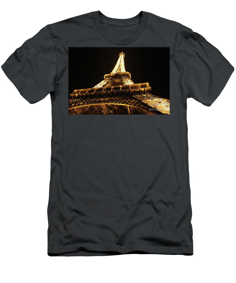 Photography T-Shirt featuring the photograph Eiffel Tower At Night by MGL Meiklejohn Graphics Licensing