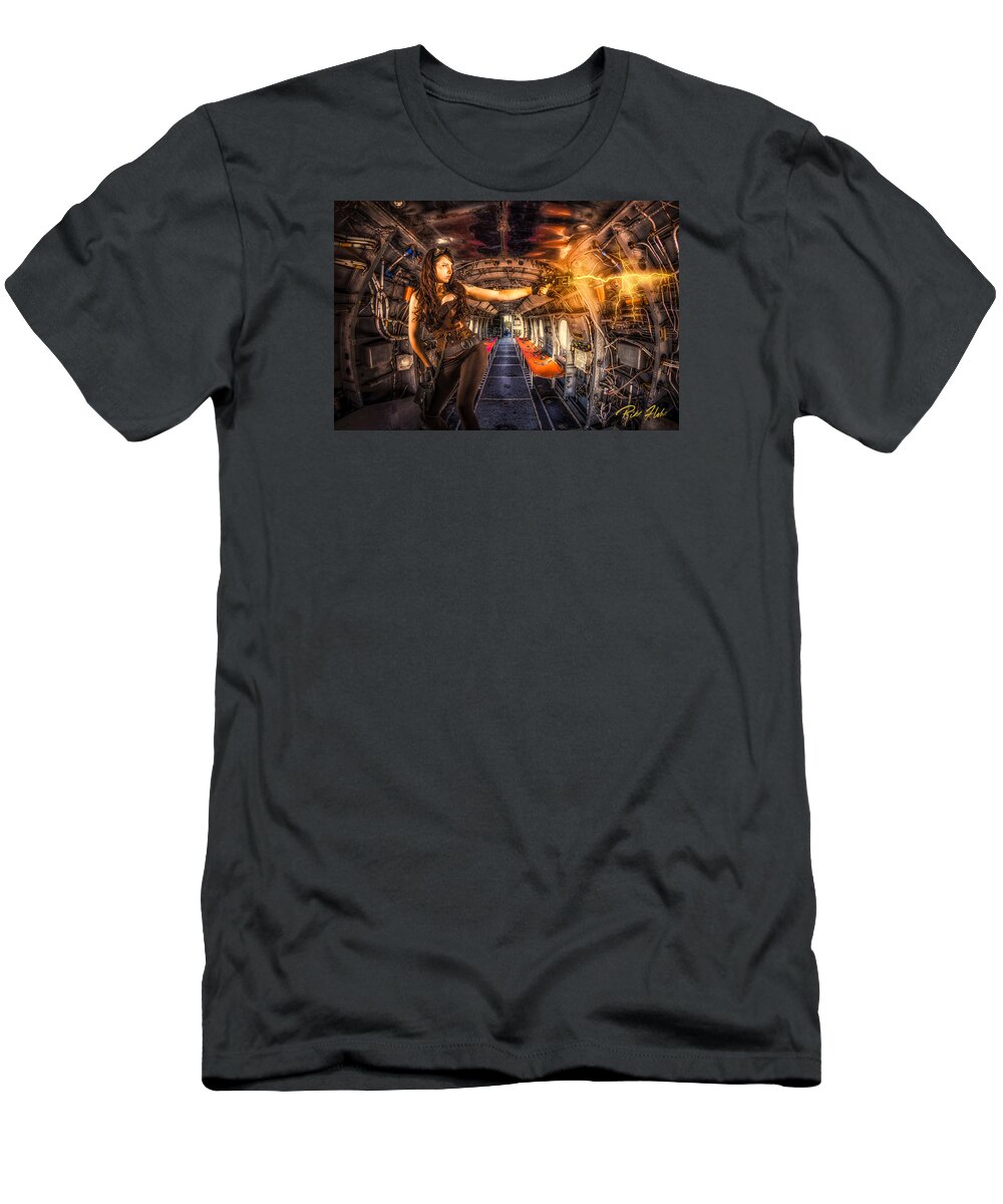 Futuristic T-Shirt featuring the photograph Electrified Warrior by Rikk Flohr