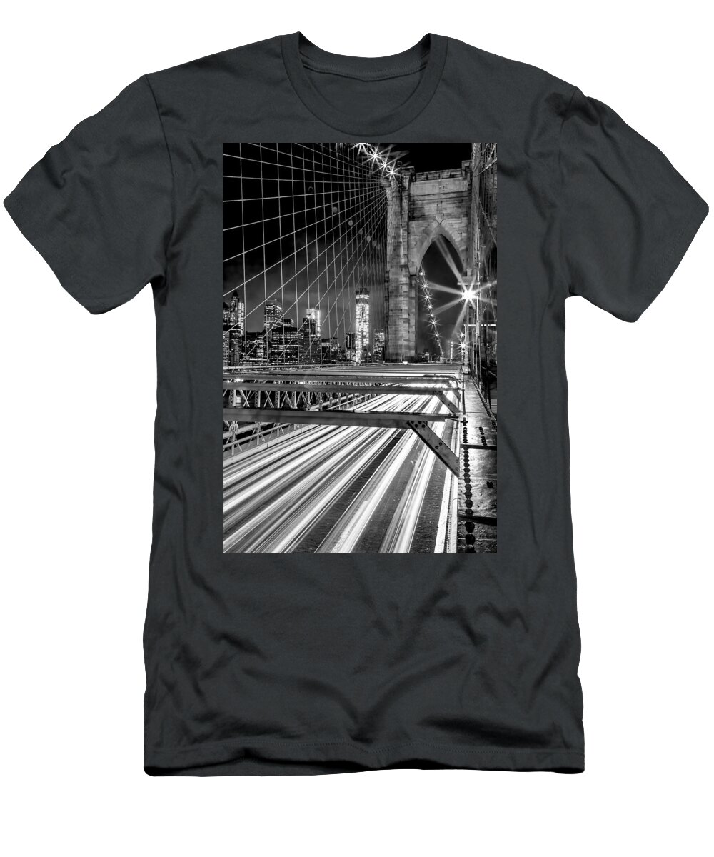 Brooklyn Bridge T-Shirt featuring the photograph Electrify by Az Jackson