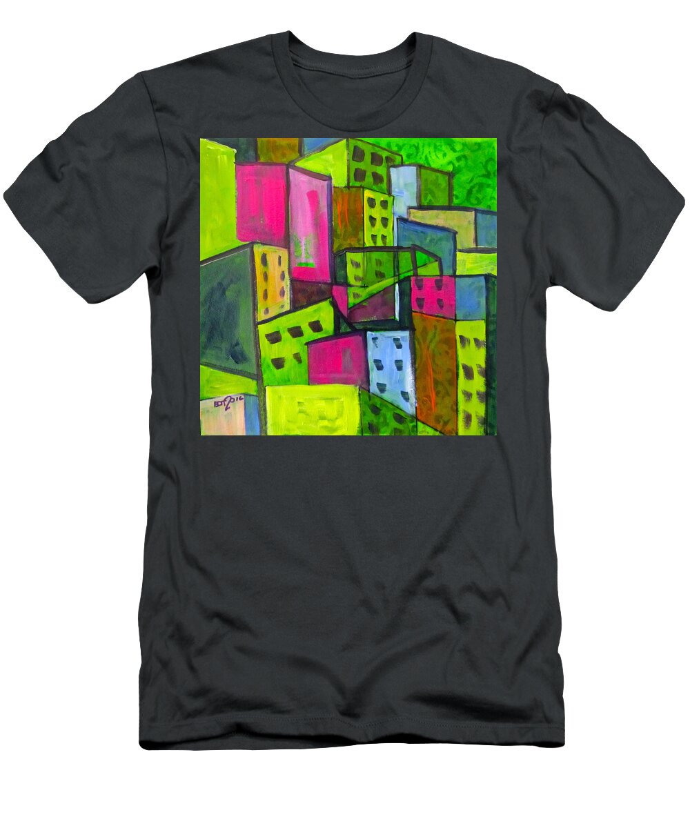City T-Shirt featuring the painting Emerald City by Barbara O'Toole