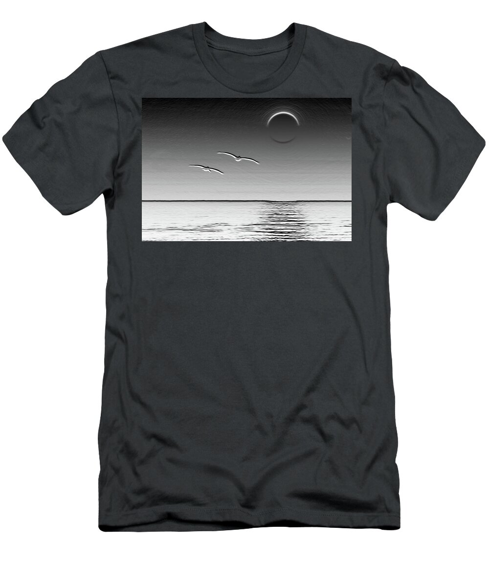 Pelicans T-Shirt featuring the photograph Enceladus Pelicans by Joe Schofield