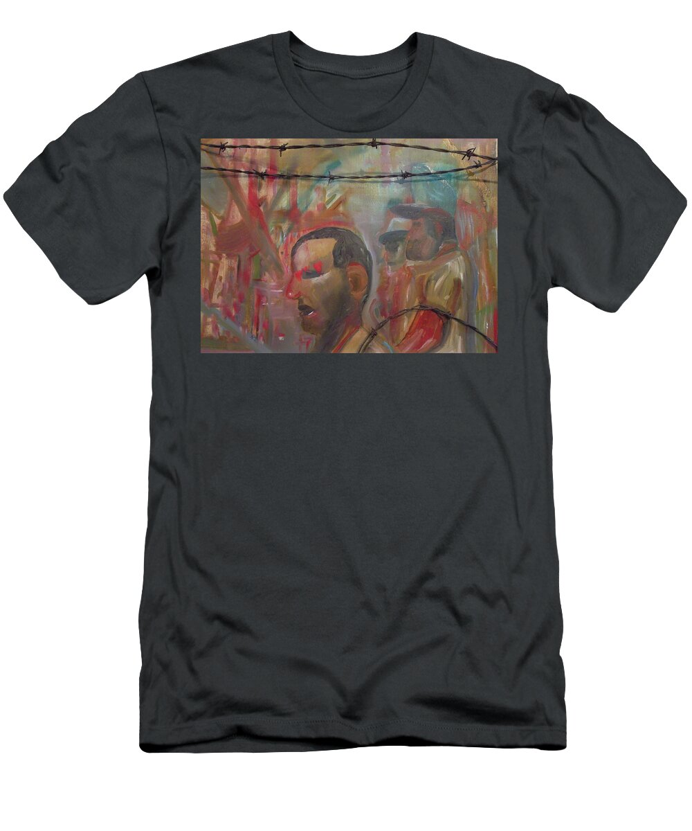 War T-Shirt featuring the painting Endless Conflict by Susan Esbensen