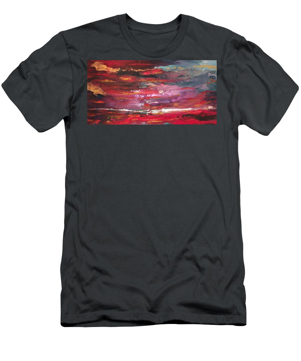 Abstract T-Shirt featuring the painting Enigma 2 by Soraya Silvestri