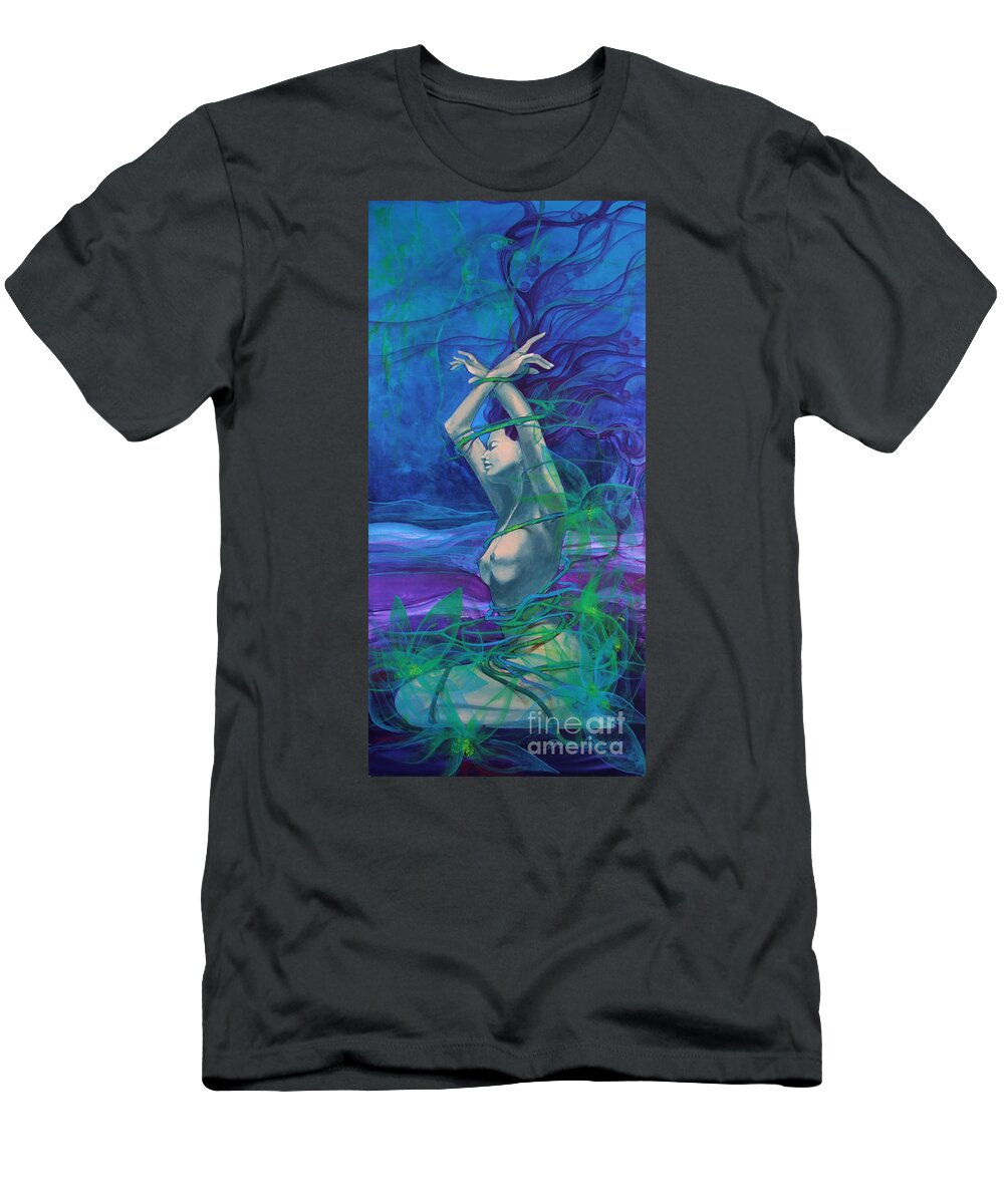 Art T-Shirt featuring the painting Entangled in your love... by Dorina Costras