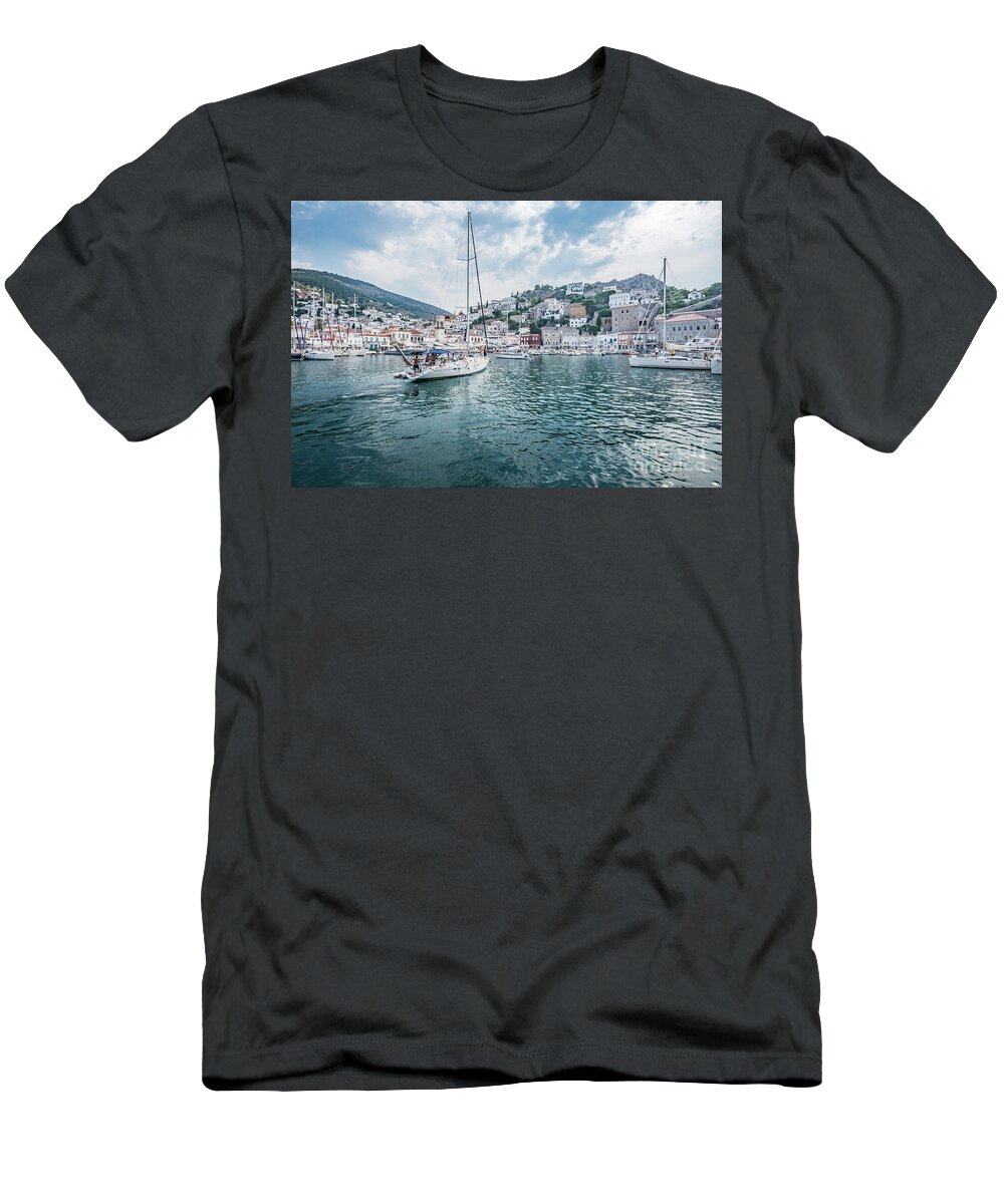 Aegis T-Shirt featuring the photograph entering port Hydra by Hannes Cmarits