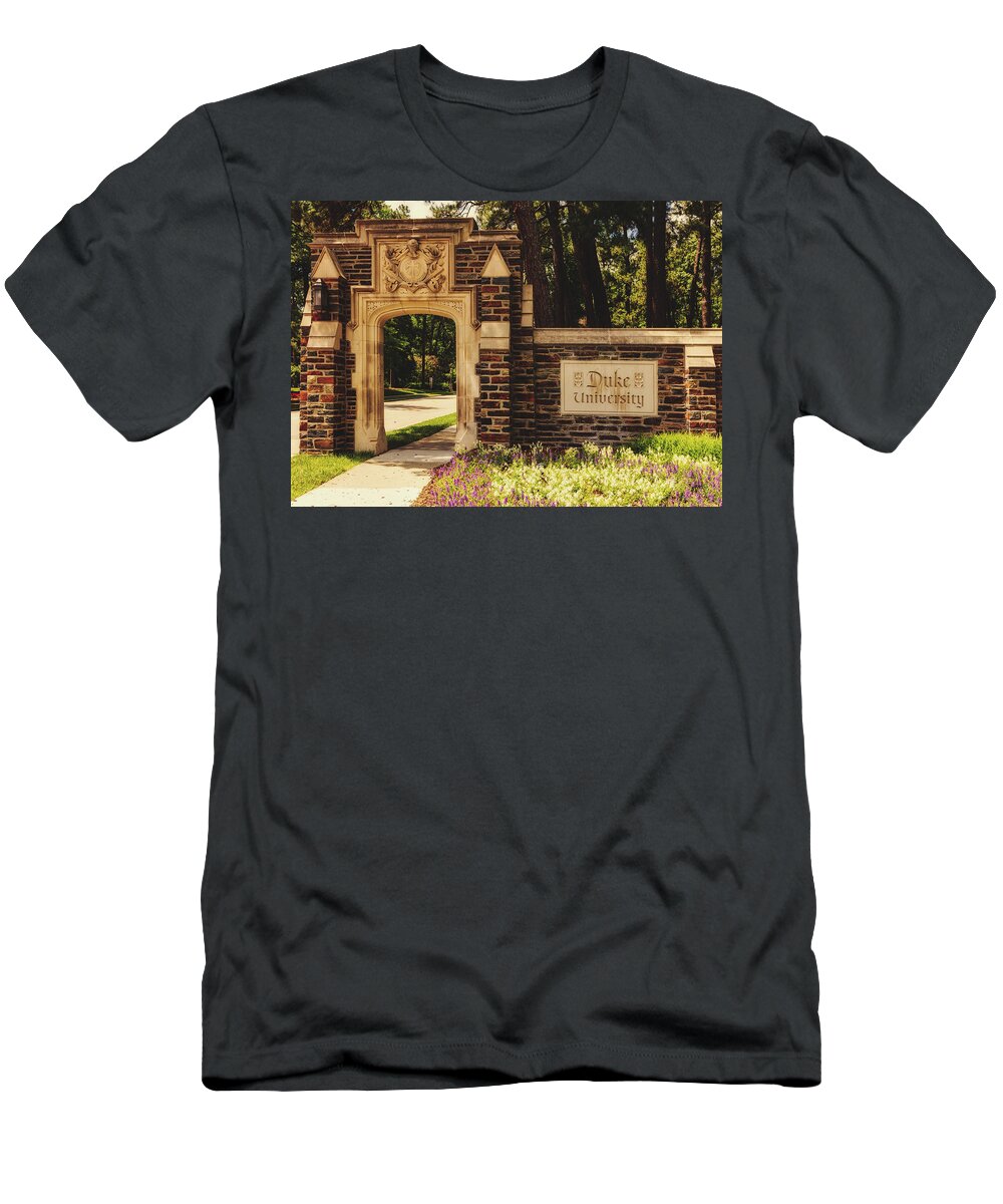 Entry T-Shirt featuring the photograph Entrance To Duke University by Mountain Dreams